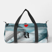 Grijs Klein Gym Bag Trend Abstract Blauwe Oceaan Plunjezak (Voorkant)