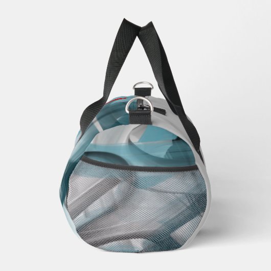 Grijs Klein Gym Bag Trend Abstract Blauwe Oceaan Plunjezak (Rechts)
