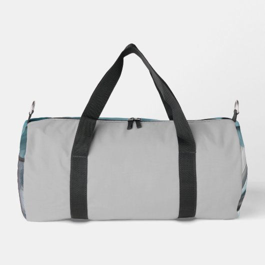 Grijs Klein Gym Bag Trend Abstract Blauwe Oceaan Plunjezak (Achterkant)