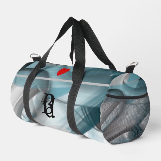 Grijs Klein Gym Bag Trend Abstract Blauwe Oceaan Plunjezak (Rechterhoek)