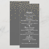 Grijs & kleine confetti-stippen Modern Glamour-men Menu (Voorkant / Achterkant)