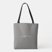 Grijs Kleurenblok Gepersonaliseerde Canvas tas (Achterkant)