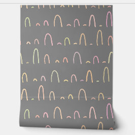 Grijs & kleurrijk patroon behang