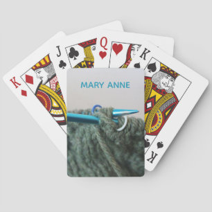 Grijs Knitting Aangepaste naam Pokerkaarten