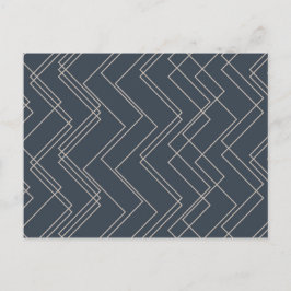 Grijs, koel, modern, trendy, unieke zigzaglijnen briefkaart