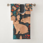 Grijs Konijnenmozaïek Kleurrijk Gepersonaliseerd P Bad Handdoek (Insitu)