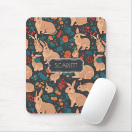 Grijs Konijnenmozaïek Kleurrijk Gepersonaliseerd P Muismat