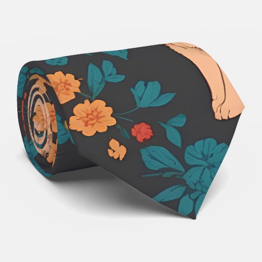 Grijs Konijnenmozaïek Kleurrijk Gepersonaliseerd P Stropdas (Opgerold)