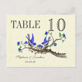  grijs koninklijk blauw bloesems briefkaart