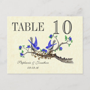  grijs koninklijk blauw bloesems briefkaart