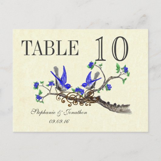  grijs koninklijk blauw bloesems briefkaart (Achterkant)