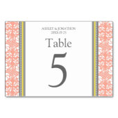 Grijs Koraal Geel Trouwtafel Aantal Kaarten (Achterkant)