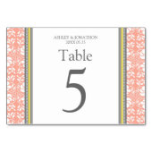 Grijs Koraal Geel Trouwtafel Aantal Kaarten (Voorkant)