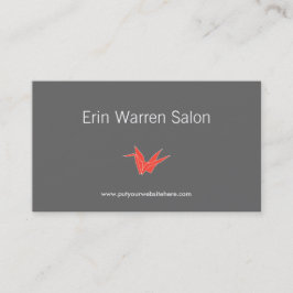 GRIJS & KORAAL ORIGAMI KRAAN VISITEKAARTJE