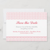 grijs & koraal polka stip save the date (Voorkant)