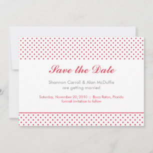 grijs & koraal polka stip save the date