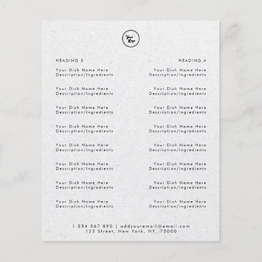 Grijs Kraft Elegant Restaurant Afhaalmenu & Logo Flyer (Achterkant)