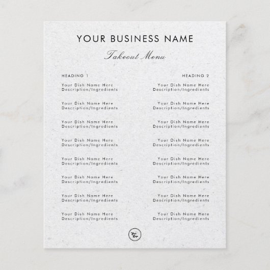 Grijs Kraft Elegant Restaurant Afhaalmenu & Logo Flyer (Voorkant)