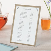 Grijs, Kraft & Rustiek prijslijst voetstuk teken Reclamebord Met Voetstuk (Insitu)