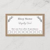 Grijs, Kraft & Rustieke Loyaliteit Kaart Visitekaartje (Voorkant)