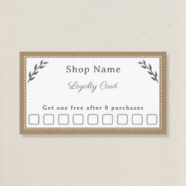 Grijs, Kraft & Rustieke Loyaliteit Kaart Visitekaartje