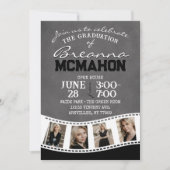 Grijs Krijtbord Filmstrip 5 Afbeelding Afstuderen Kaart (Voorkant)