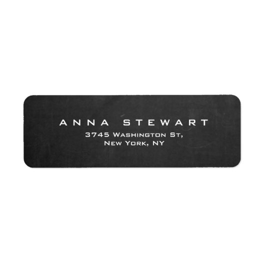 Grijs krijtbord Professioneel Modern Persoonlijk Etiket (Voorkant)