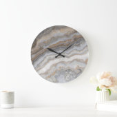 Grijs krullend marmer: gouden aderen grote klok (Huis)