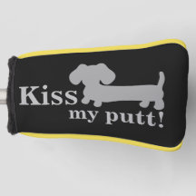 Grijs Kus Mijn Putt Cheeky Golf Head Dachshund