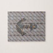 grijs kuststrand touw nautisch anker legpuzzel (Horizontaal)