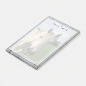 Grijs kwartpaard op witwasbord post-it® notes (Schuin)