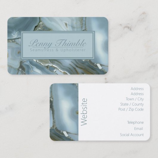 Grijs kwarts visitekaartje (Voorkant / Achterkant)