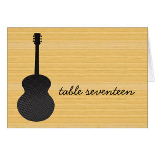Grijs land Guitar Table Number Kaart