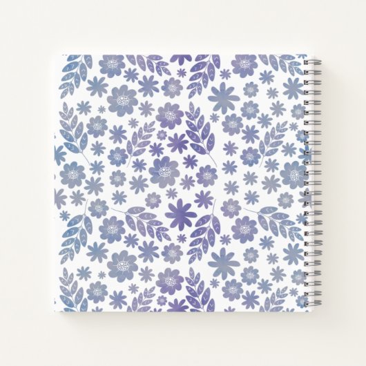 Grijs & Lavendel Bloemen Patroon Recepten Notitieboek (Achterkant)