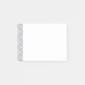 Grijs lavendel geruit patroon trim post-it® notes (Voorkant)