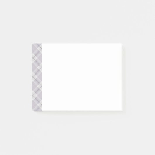 Grijs lavendel geruit patroon trim post-it® notes (Voorkant)