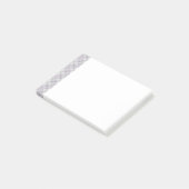 Grijs lavendel geruit patroon trim post-it® notes (Schuin)