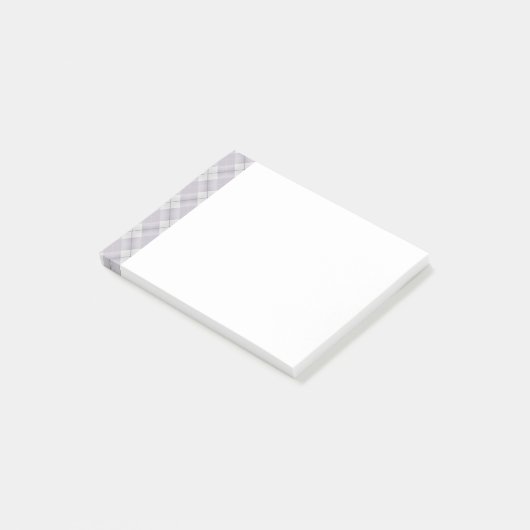 Grijs lavendel geruit patroon trim post-it® notes (Schuin)