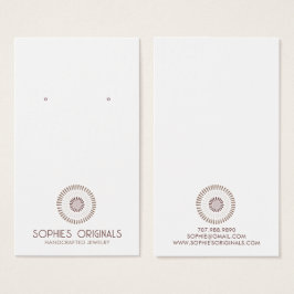  grijs lavendel geschilderde cirkel oorbel visitekaartje