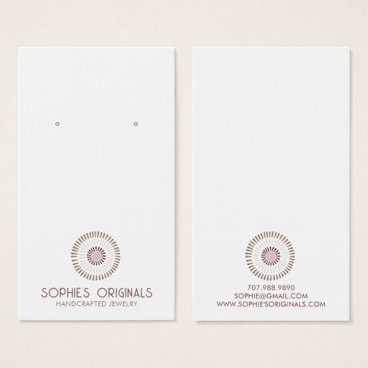  grijs lavendel geschilderde cirkel oorbel visitekaartje (Voorkant /achterkant)