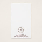  grijs lavendel geschilderde cirkel oorbel visitekaartje (Achterkant)