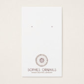  grijs lavendel geschilderde cirkel oorbel visitekaartje (Voorkant)