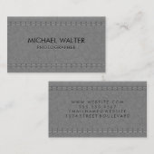 Grijs leder gestikt | luxe visitekaartje (Voorkant / Achterkant)
