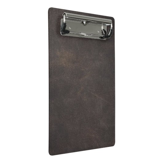 Grijs leder mini klembord (Schuin)