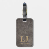 Grijs Leder Monogram Mannelijk  Bagagelabel (Achterkant verticaal)
