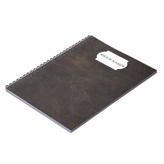 Grijs leder notitieboek (Linkerzijde)