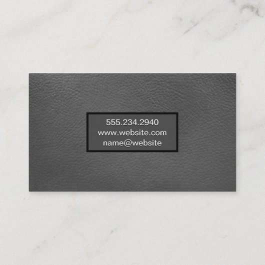 grijs lederen patroon visitekaartje (Achterkant)
