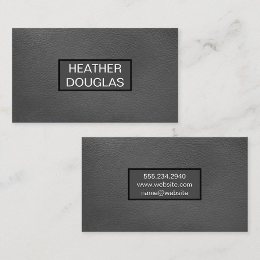 grijs lederen patroon visitekaartje (Voorkant / Achterkant)