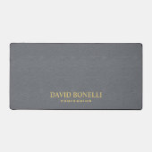 Grijs Leer Mannelijke Gepersonaliseerde Elegante N Bureaumat (Voorkant)