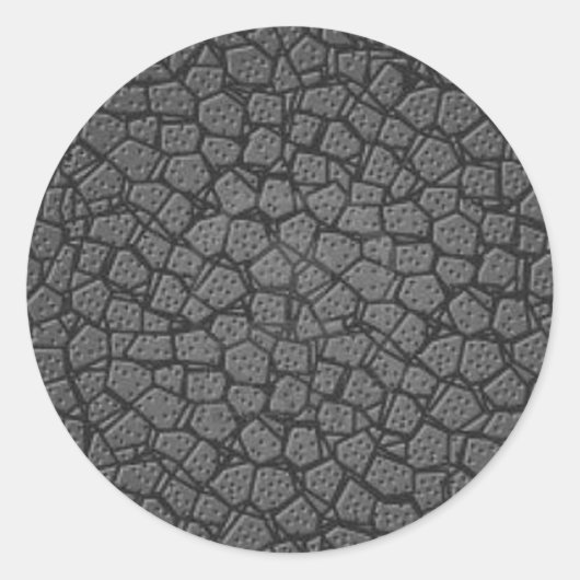 GRIJS LEER RONDE STICKER (Voorkant)